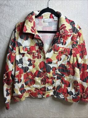 Draper’s & Damon Red Floral Jean Jacket